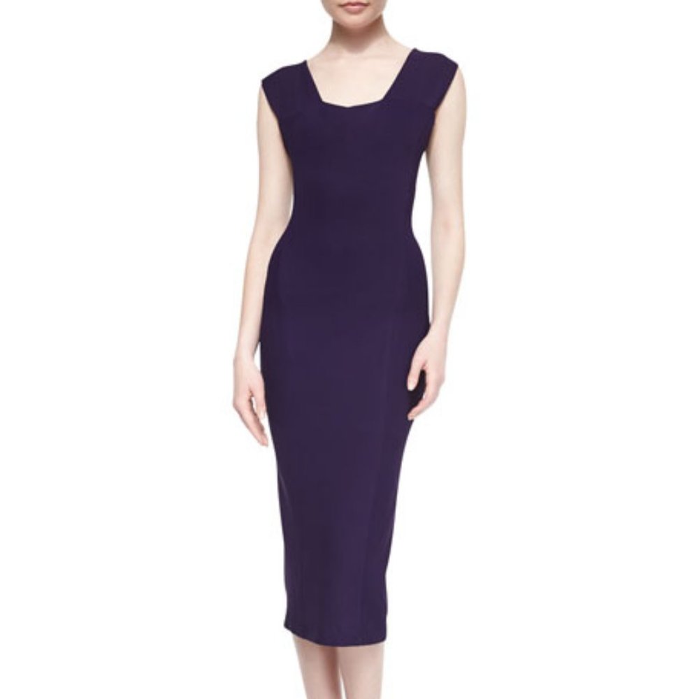 Donna Karan Fluid Violet Crepe Sheath Dress NWT!